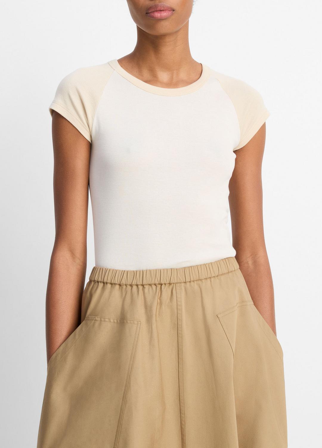 VINCE Colorblock Pima Cotton Raglan T-Shirt in Shirts & Tees