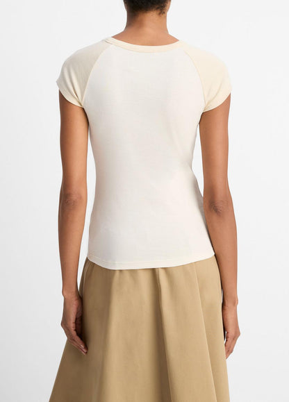 VINCE Colorblock Pima Cotton Raglan T-Shirt in Shirts & Tees