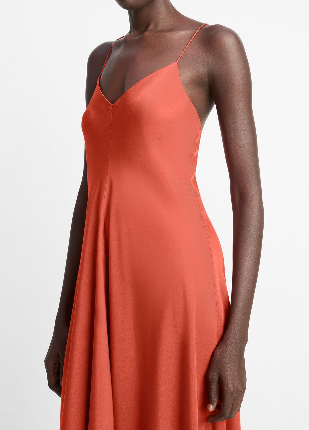 VINCE Silk-Blend A-Line Slip Dress in Dresses & Skirts