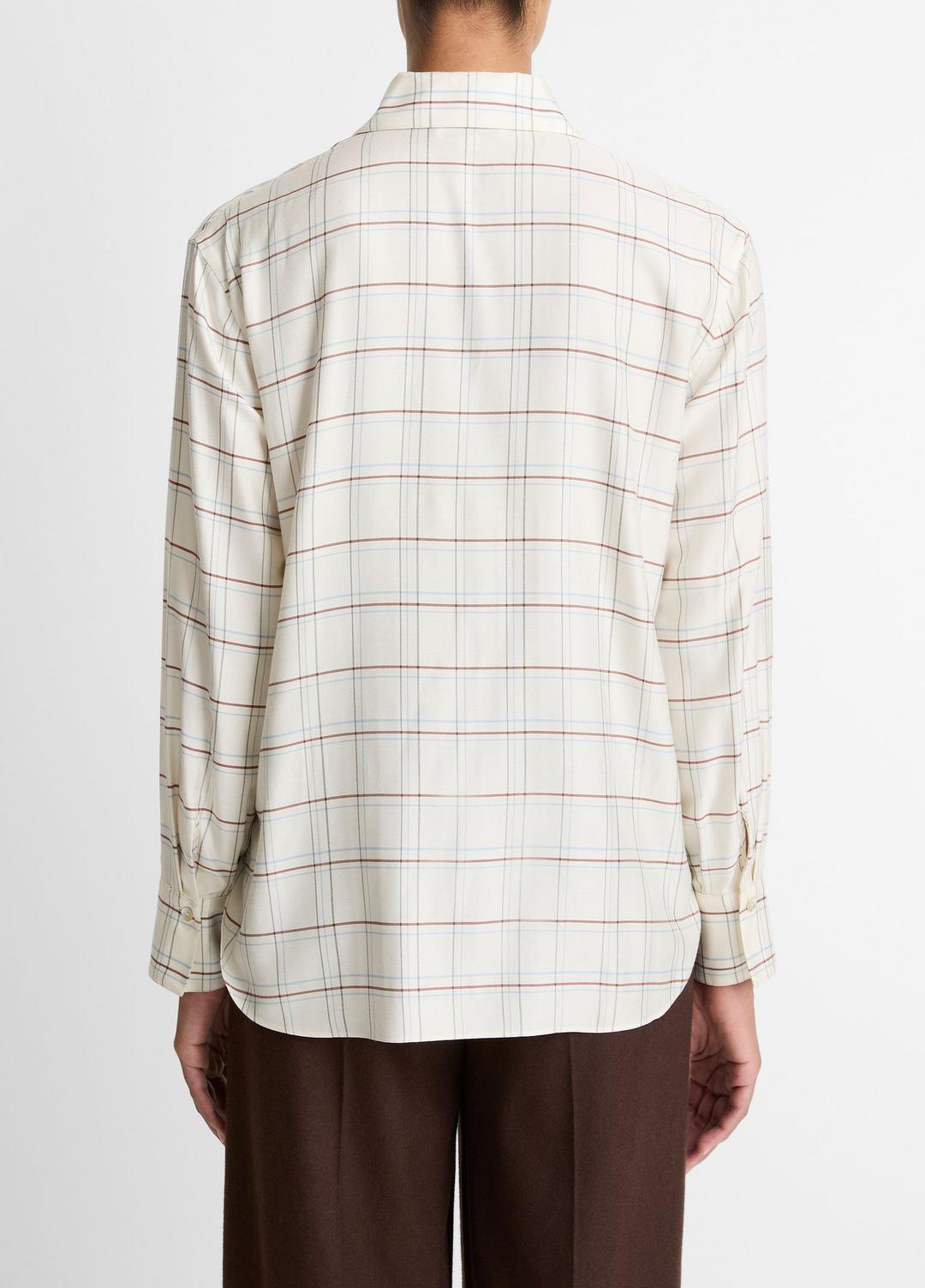 VINCE Checked Plaid Button-Front Shirt in Shirts & Tees