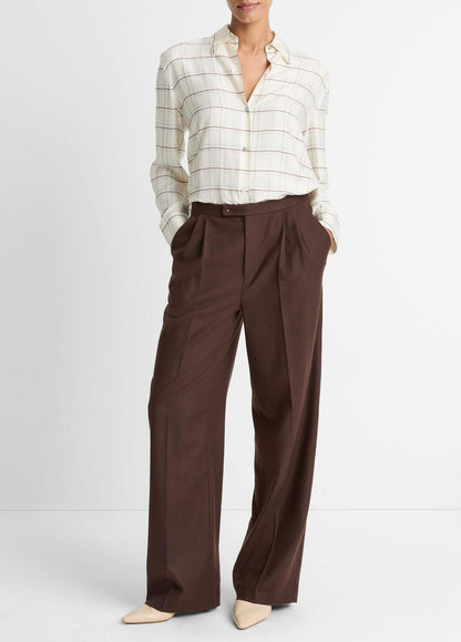 VINCE Checked Plaid Button-Front Shirt in Shirts & Tees