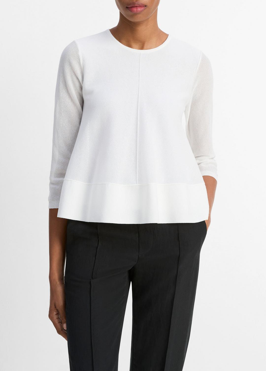 VINCE Italian Cotton-Blend A-Line Sweater in Sweaters