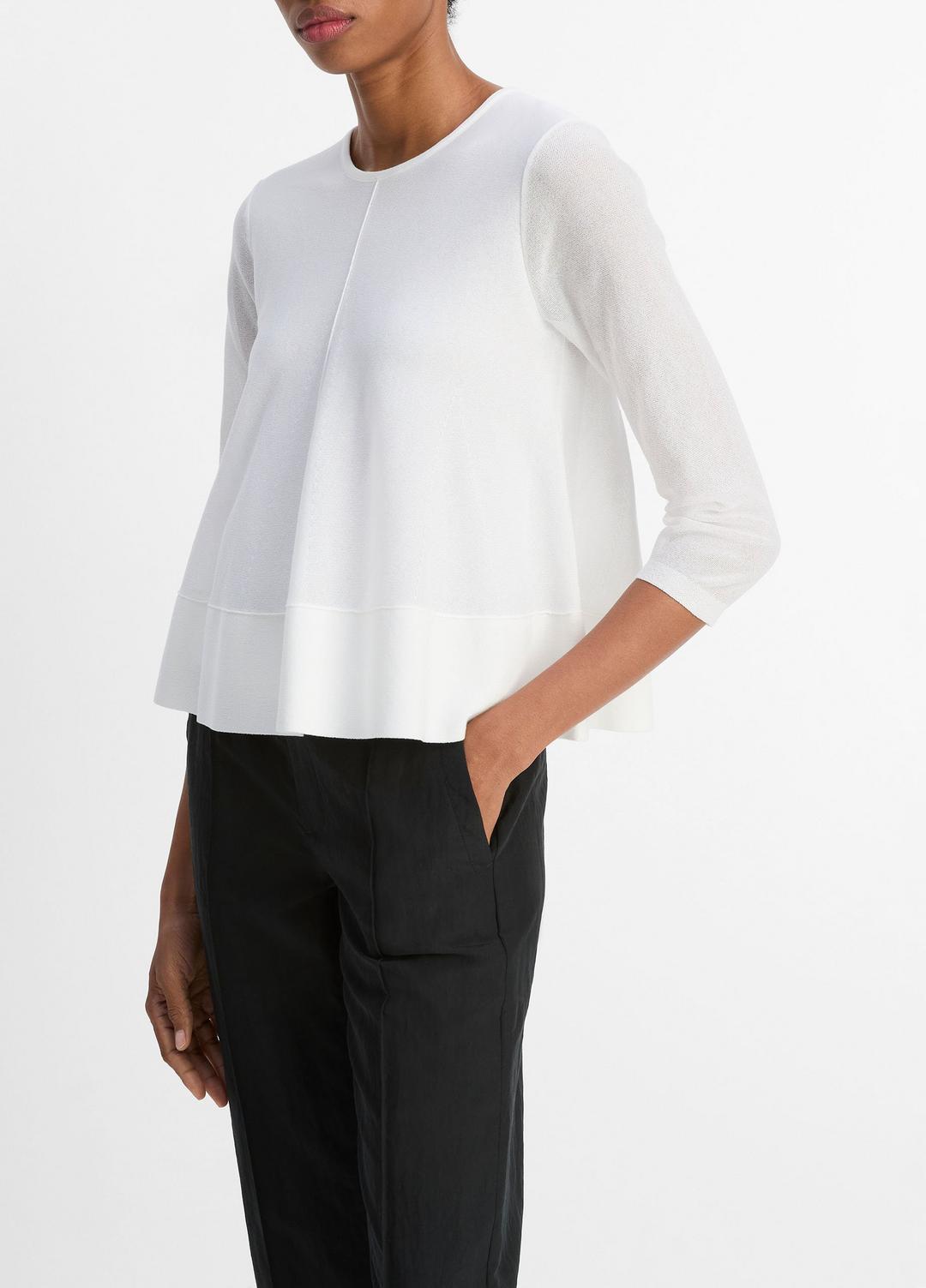VINCE Italian Cotton-Blend A-Line Sweater in Sweaters