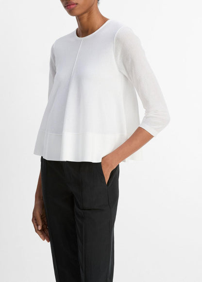 VINCE Italian Cotton-Blend A-Line Sweater in Sweaters