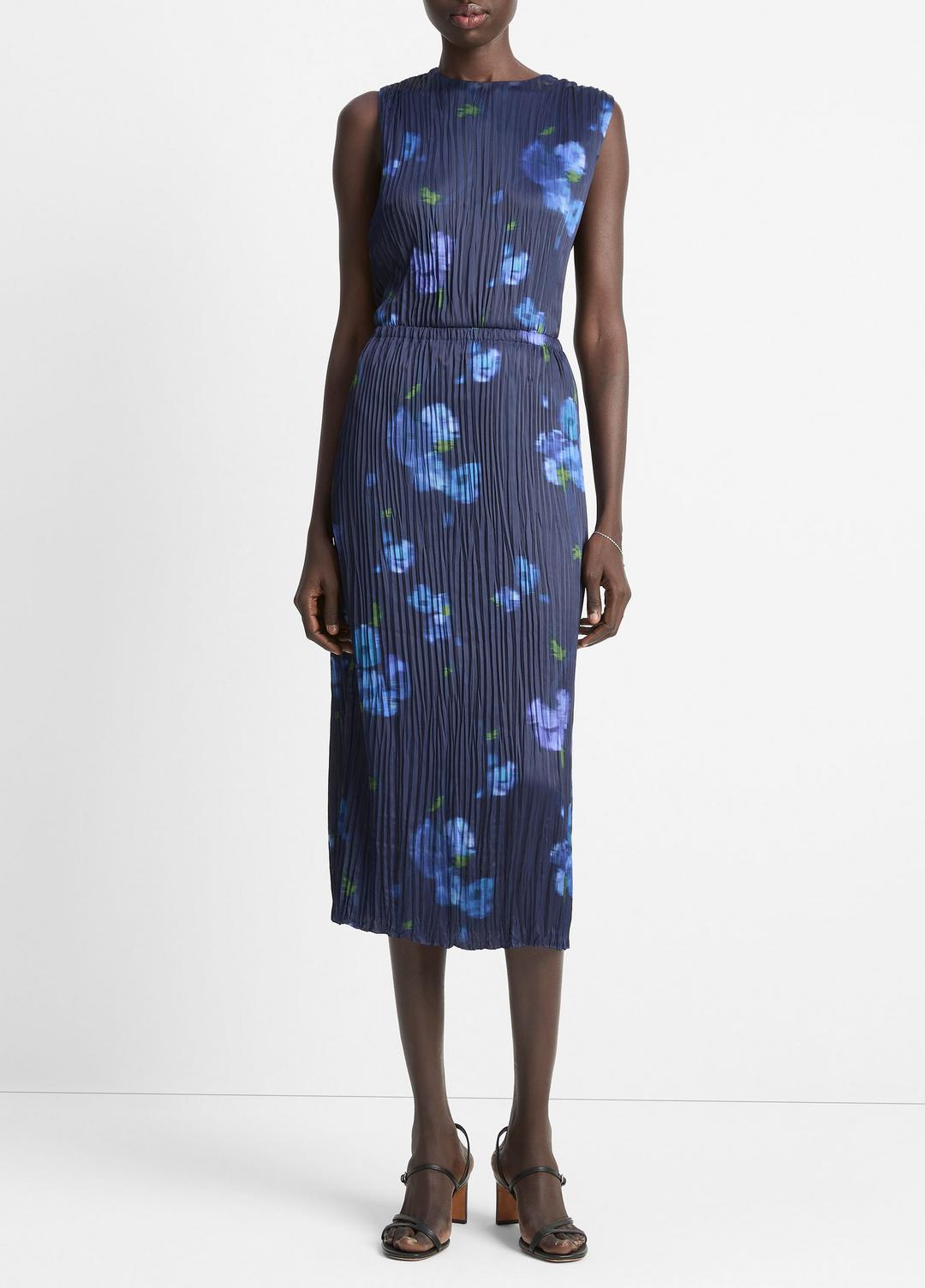 VINCE Poppy Blur Crushed Satin Column Skirt in Dresses & Skirts