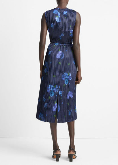 VINCE Poppy Blur Crushed Satin Column Skirt in Dresses & Skirts