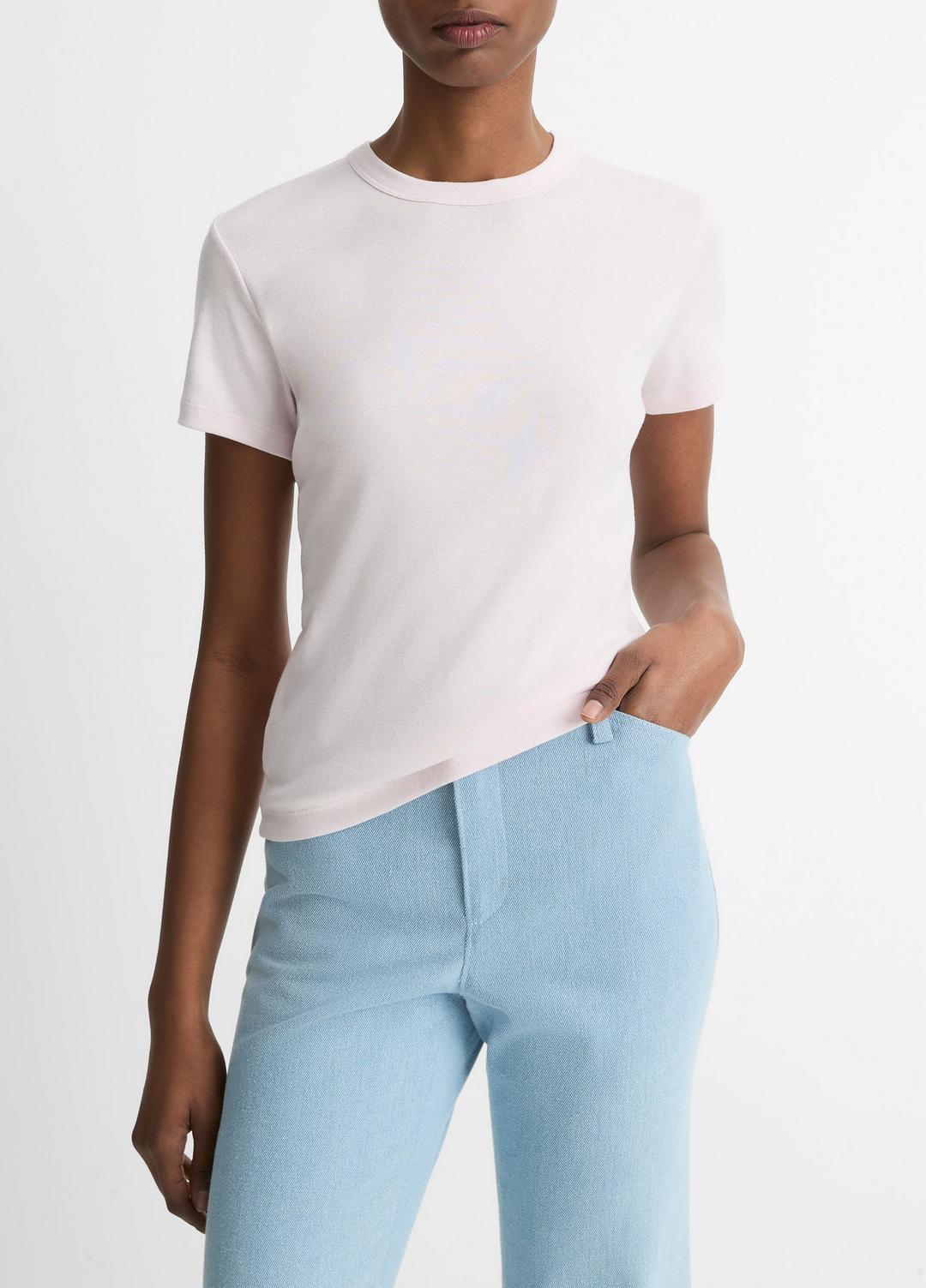 VINCE Pima Cotton-Blend '90s Shrunken T-Shirt in Shirts & Tees