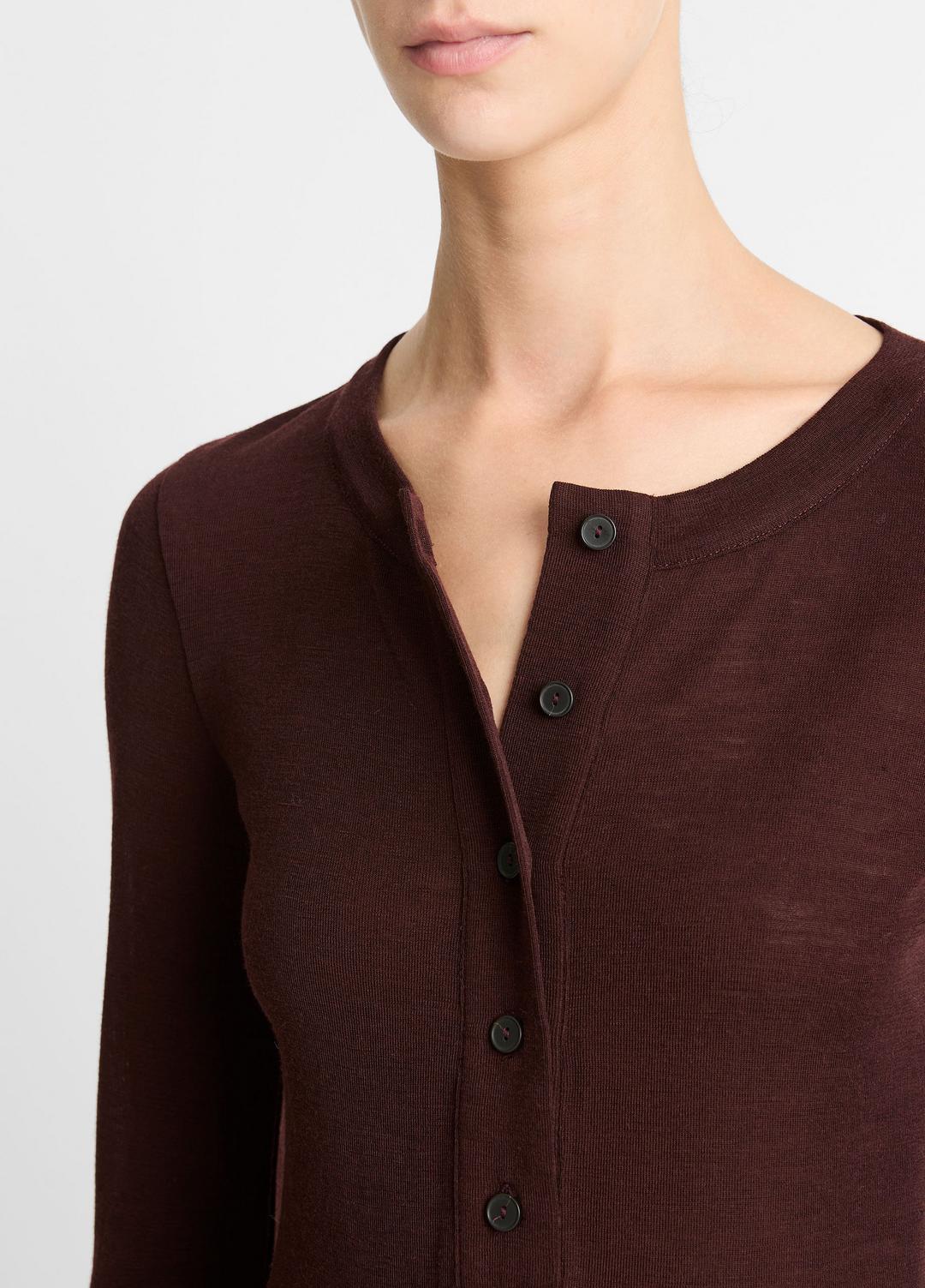 VINCE Wool Long-Sleeve Henley in Shirts & Tees