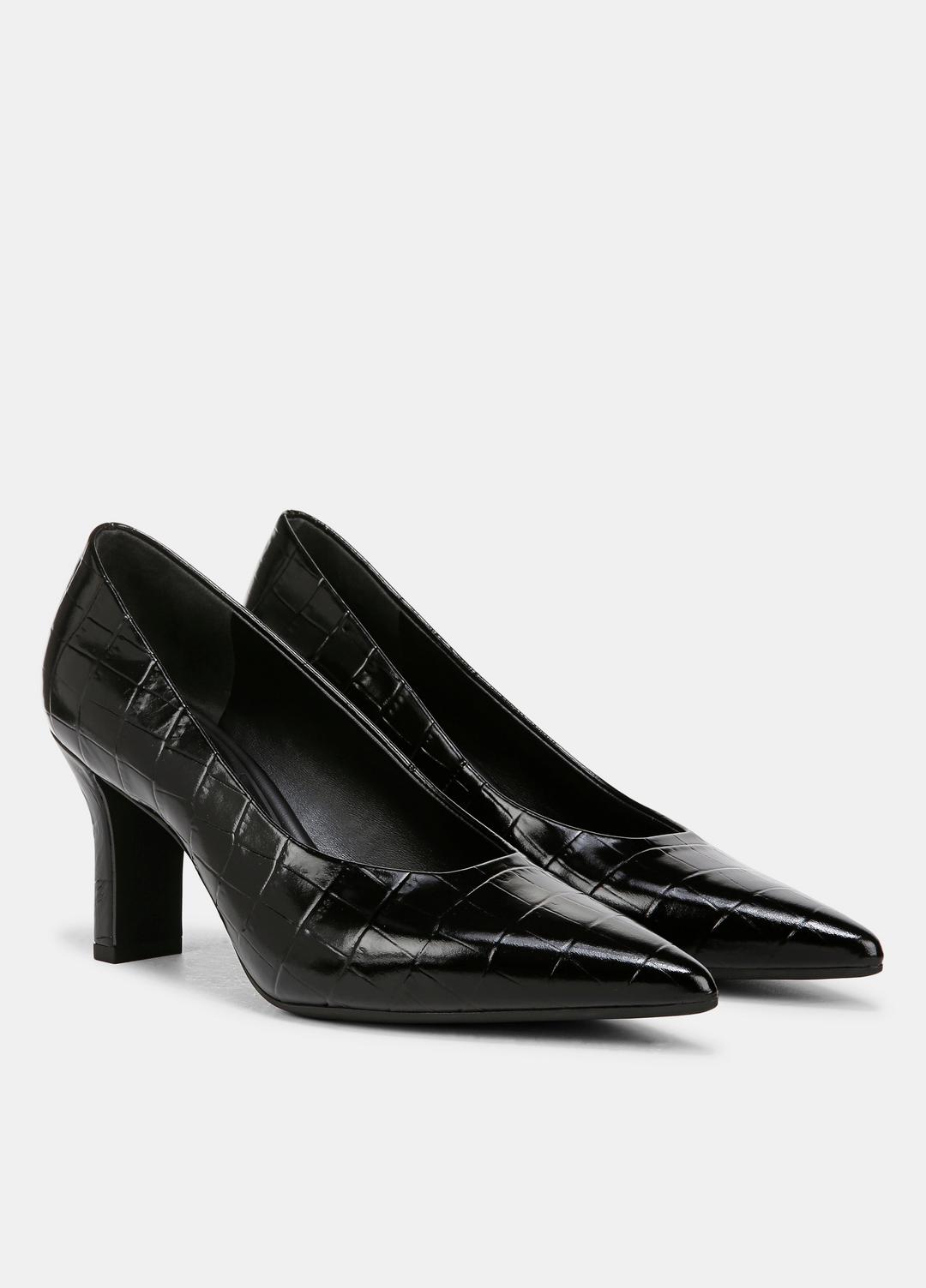 VINCE Diane Croc-Embossed Leather Pump in Shoes
