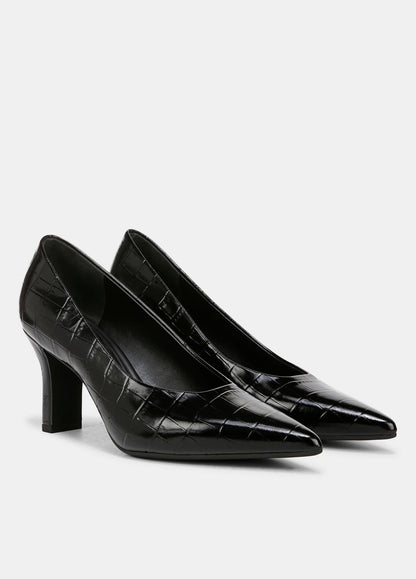 VINCE Diane Croc-Embossed Leather Pump in Shoes