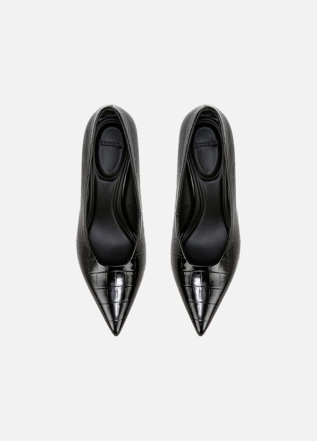 VINCE Diane Croc-Embossed Leather Pump in Shoes