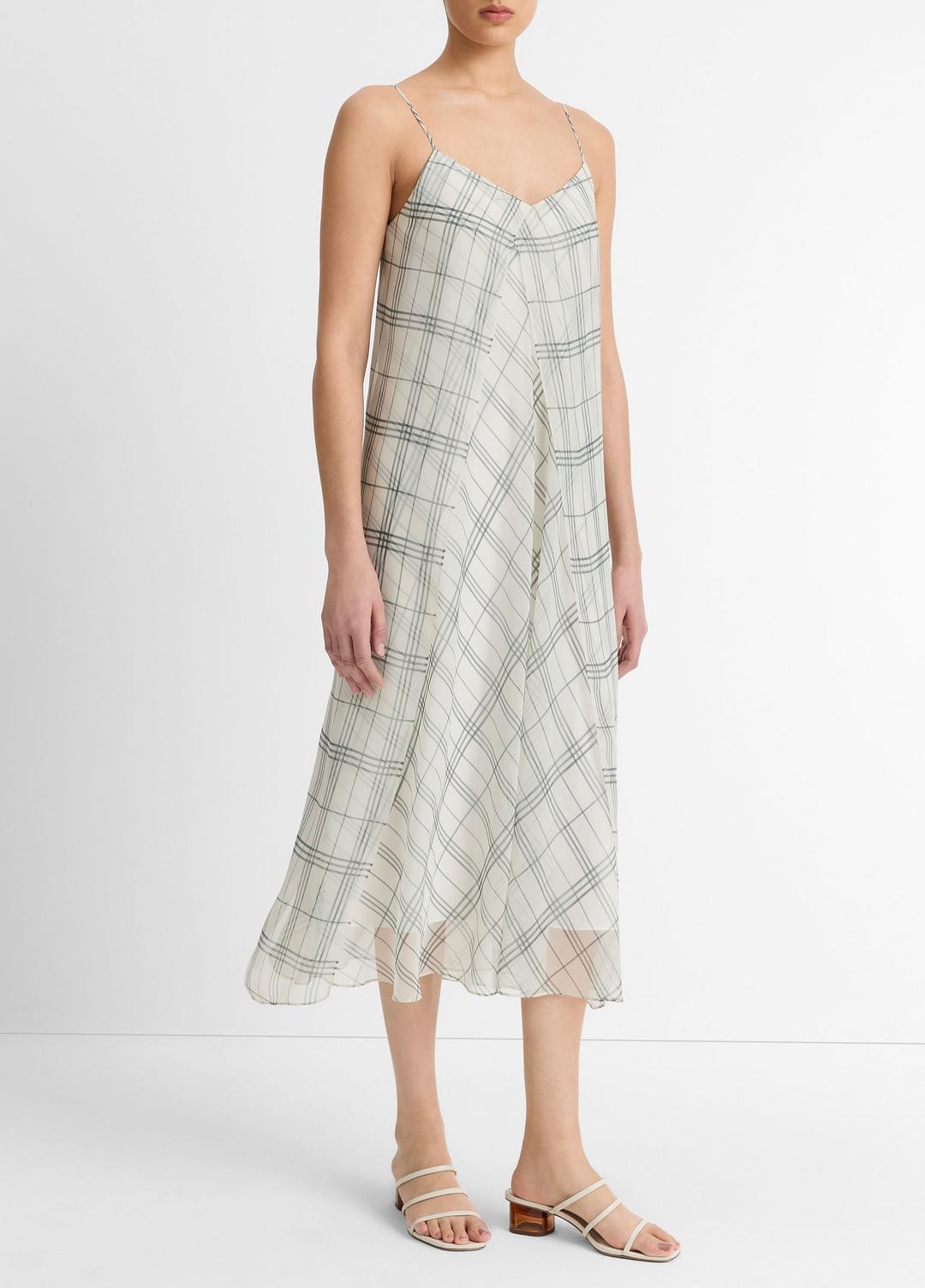 VINCE Fenced Plaid Layered Dress in Dresses & Skirts
