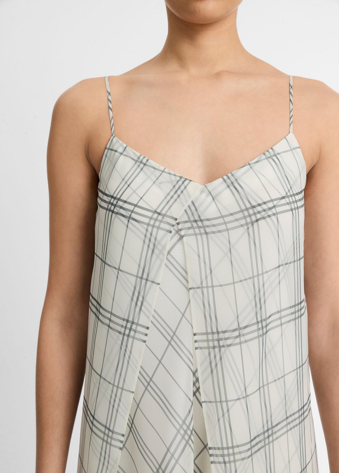 VINCE Fenced Plaid Layered Dress in Dresses & Skirts