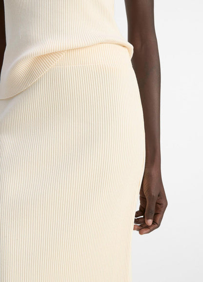 VINCE Ribbed Cotton-Blend Midi Skirt in Dresses & Skirts