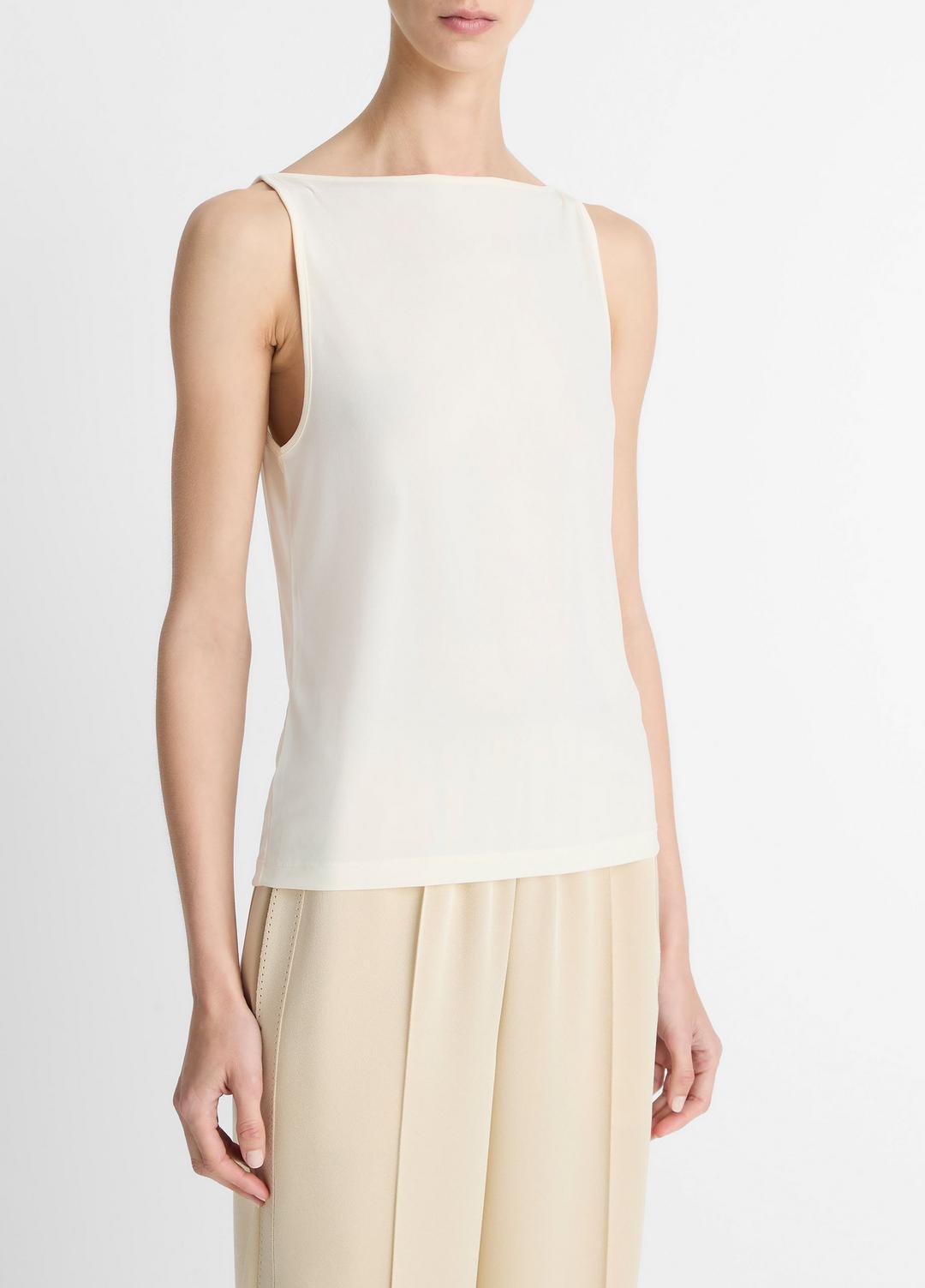 VINCE Matte Jersey Boat-Neck Tank in Shirts & Tees