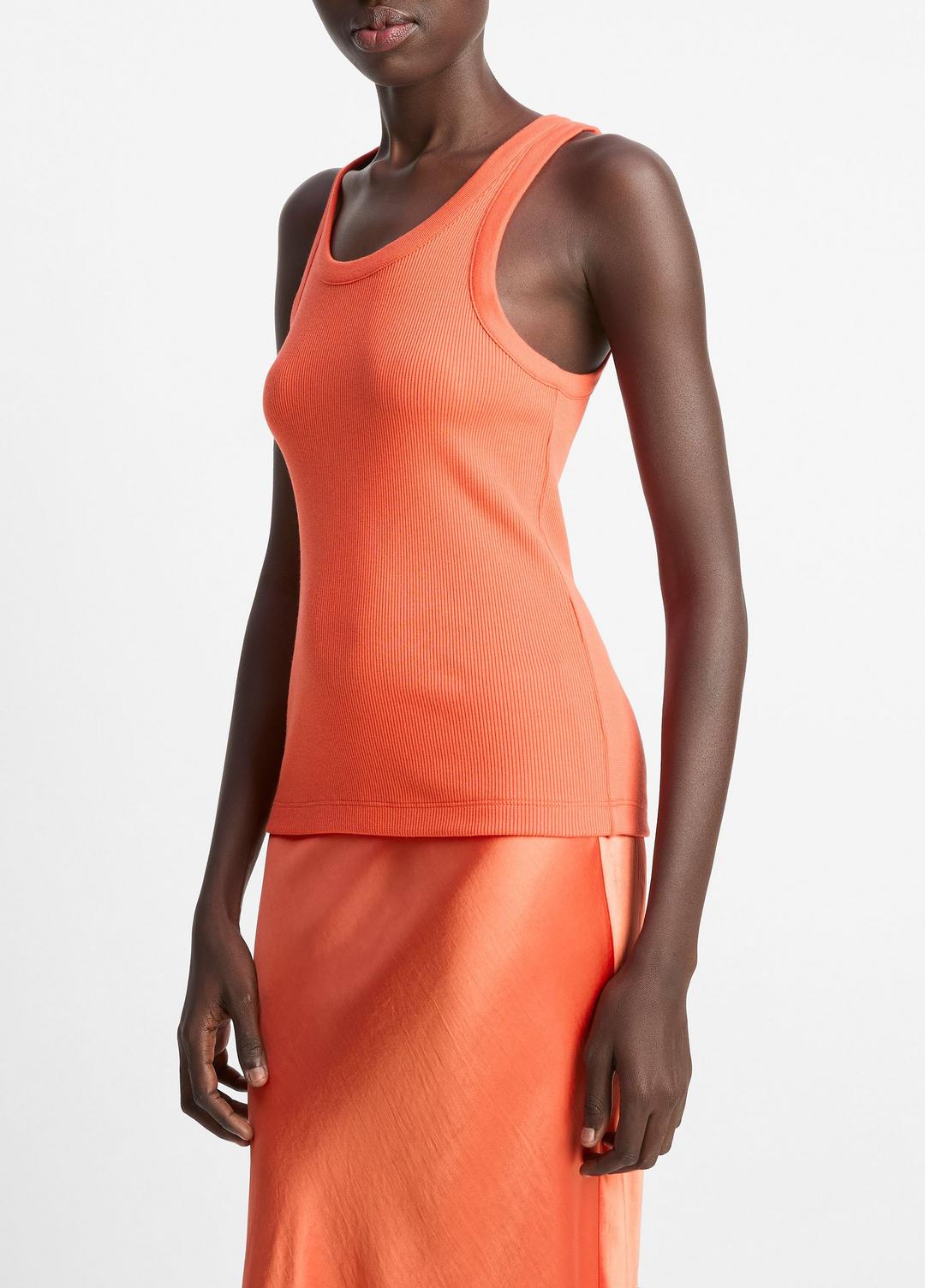 VINCE Ribbed Scoop-Neck Tank in Shirts & Tees
