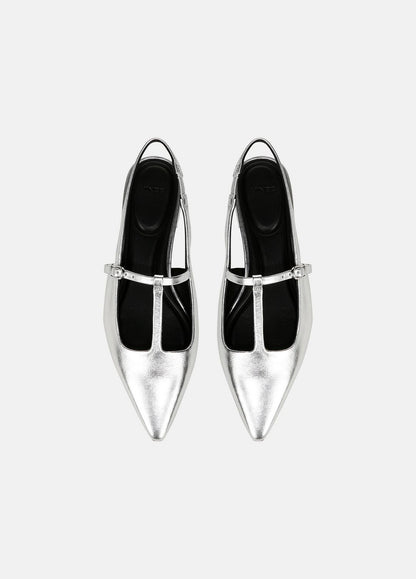 VINCE Iliana Metallic Leather Slingback Flat in Shoes