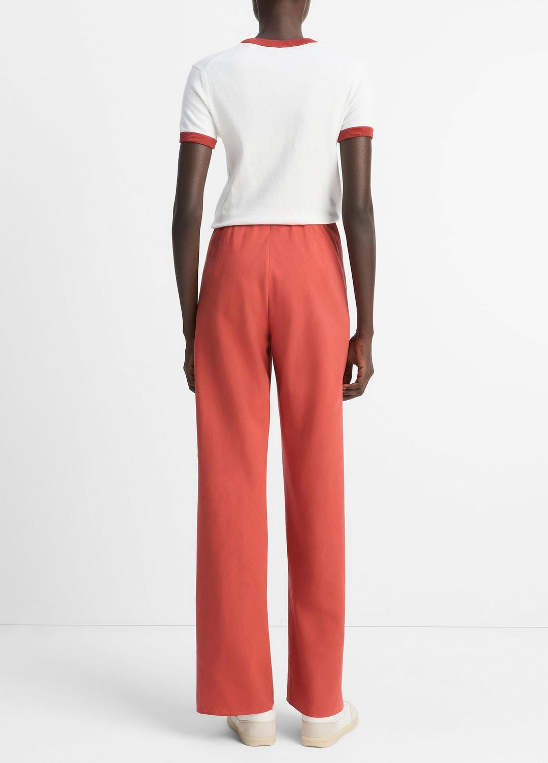 VINCE Cotton-Blend High-Waist Bias Pant in Pants & Shorts