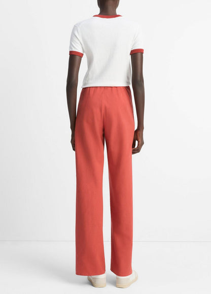 VINCE Cotton-Blend High-Waist Bias Pant in Pants & Shorts