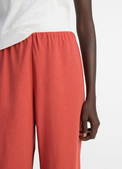 VINCE Cotton-Blend High-Waist Bias Pant in Pants & Shorts